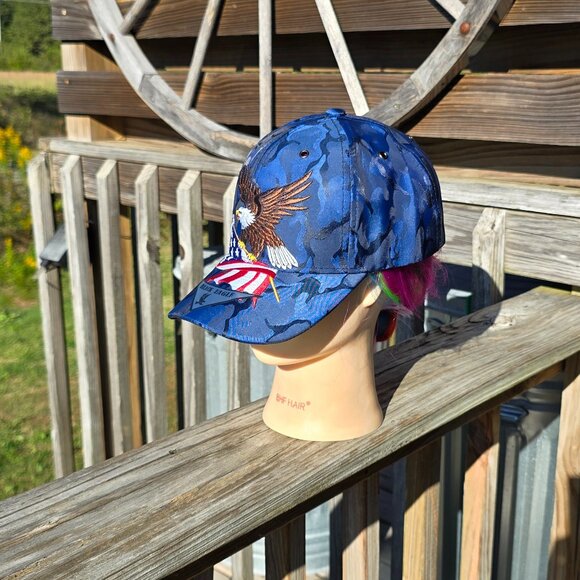 Navy Blue Camo USA Eagle Ball Cap NEW No Tags - Picture 3 of 4